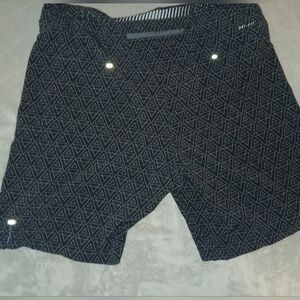 Nike Black Geometric Swim Trunks